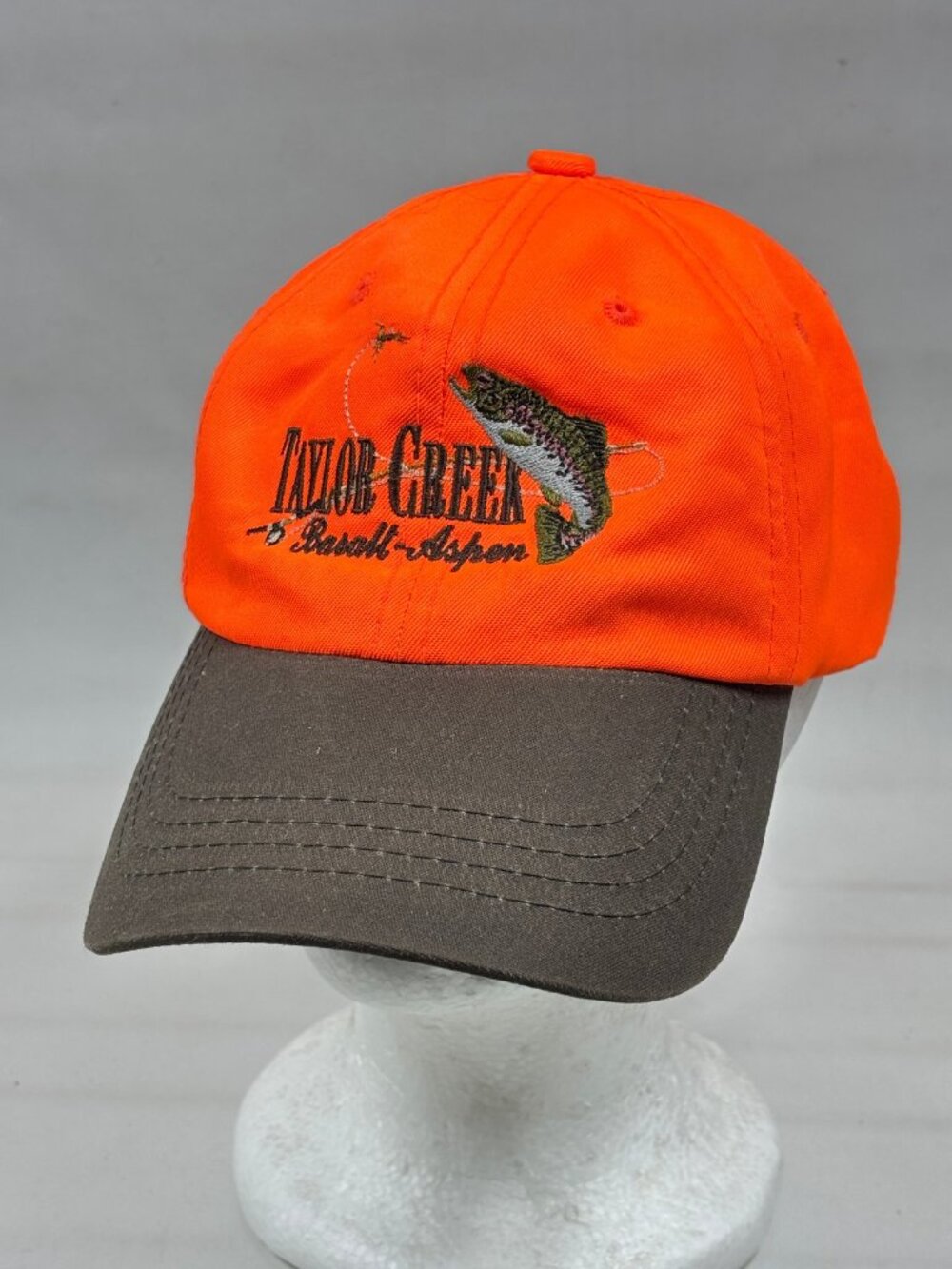 Imperial Taylor Creek Fly Shops Hat Blaze Orange Basalt Aspen Trout Snapback Cap